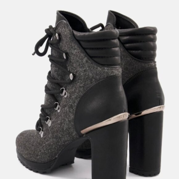 DKNY Women Lenni Lace Up Combat Bootie - Picture 2 of 10